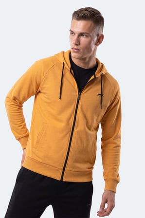 Slazenger FREEWILL Erkek Kapüşonlu Cepli Hardal Sweatshırt