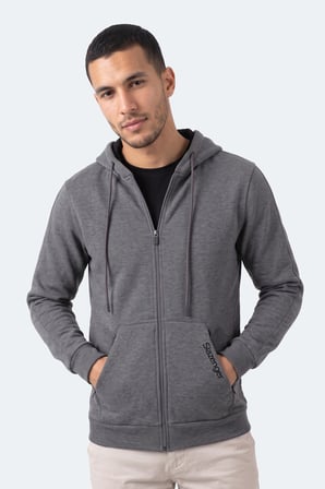 Slazenger NONSTOP I Erkek Kapüşonlu Cepli Oversıze Koyu Gri Sweatshırt