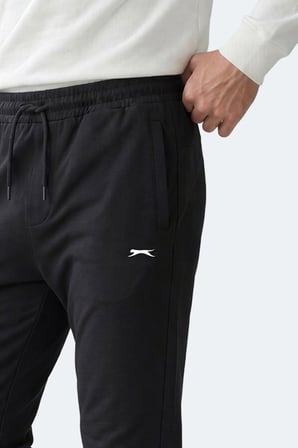 Slazenger KALOMIR IN Erkek Fermuar Cepli Siyah Eşofman Altı