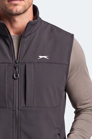 Slazenger CORVEN Erkek Softshell Koyu Gri Yelek