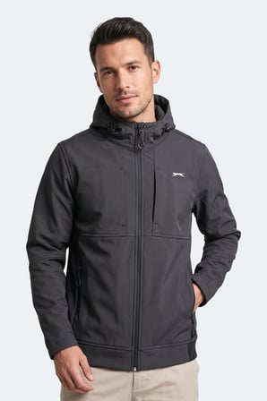 Slazenger CENTRA Erkek Dik Yaka Fermuarlı Antrasit Mont & Kaban