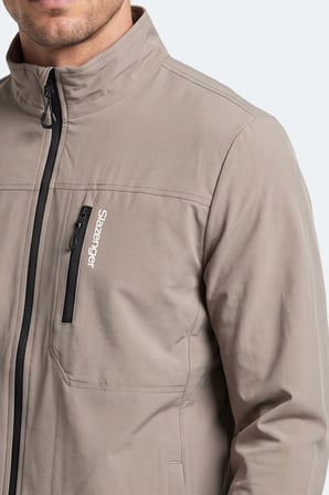 Slazenger CORRAL I Erkek İçi Polarlı Rüzgar ve Su Geçirmez Softshell Bej Mont & Kaban