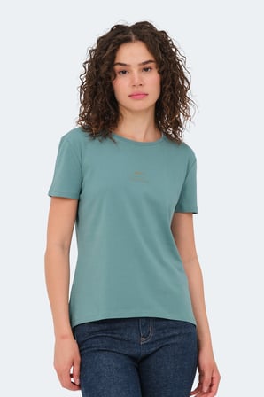 Slazenger VIRAJ 3 lü Set Kadın  Ekru - Su Yeşili - Fuşya Tişört