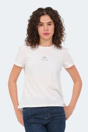 Slazenger VIRAJ 3 lü Set Kadın  Ekru - Su Yeşili - Fuşya Tişört