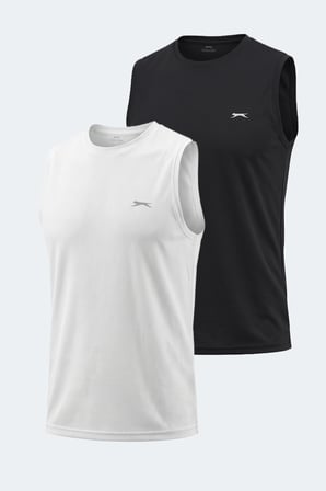 Slazenger HAZZAR I 2 Lİ SET Erkek  Beyaz - Siyah Tişört