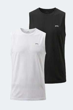 Slazenger HEROFIT IN 2 Lİ SET Erkek  Beyaz - Siyah Tişört