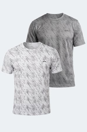Slazenger HADY I 2 Lİ SET Erkek  Koyu Gri - Beyaz Tişört