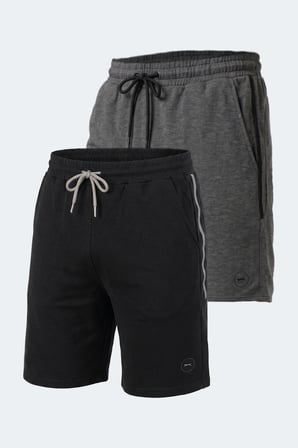 Slazenger NOLAN I 2 Lİ SET Erkek  Siyah - Koyu Gri Şort