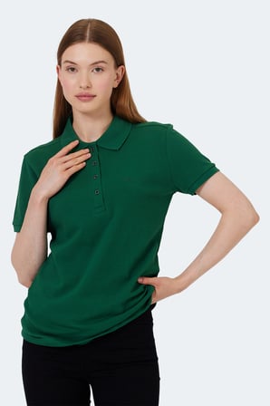 Slazenger VERA 3 LÜ SET Kadın Polo Yaka Krem - Yeşil - Petrol Tişört
