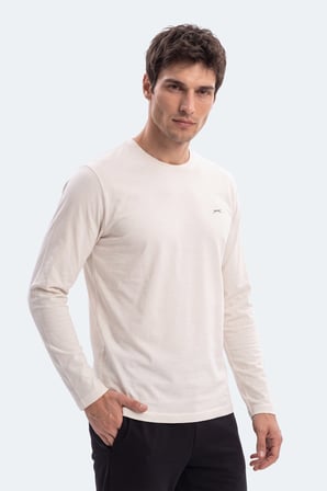Slazenger OZZIE I Erkek Uzun Kollu Ekru Tişört