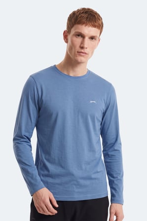 Slazenger OZZIE I Erkek Uzun Kollu Indigo Tişört