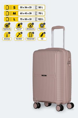 Slazenger UBER 3 LÜ SET Unisex  Pembe Valiz