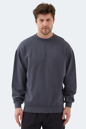 Slazenger VADIK 2li set Erkek Oversıze Siyah - Koyu Gri Sweatshırt