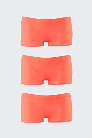 Açık Oranj Dikişsiz 3lü Ağlı Şort Külot