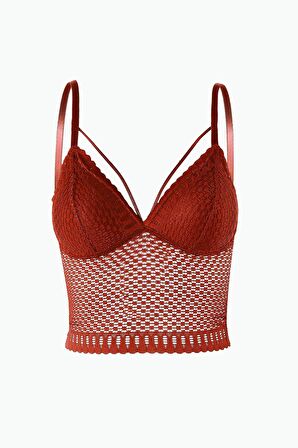 Bordo Helen Fileli Bralet Sütyen