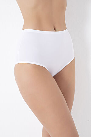 Beyaz Cushy İz Yapmaz Yüksek Bel Külot