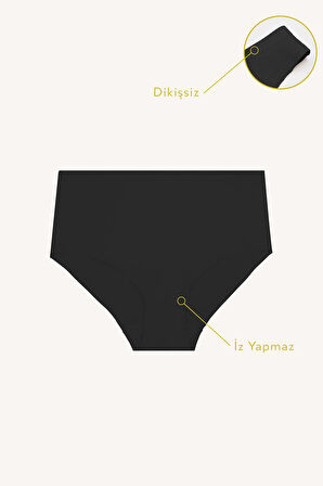 Siyah Cushy İz Yapmaz Yüksek Bel Külot