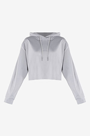 Gri Loya Start Kapüşonlu Oversize Sweatshirt