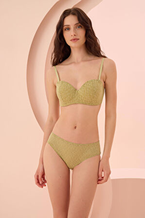 Yeşil Nirvana Desteksiz Straplez Tek Sütyen