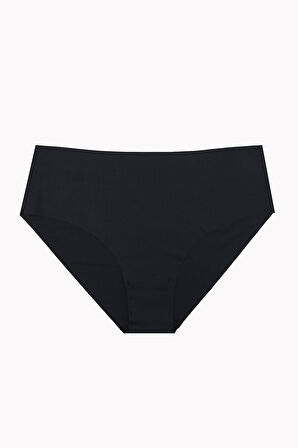 Siyah Lazer Kesim İz Yapmaz Yüksek Bel Külot