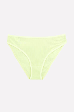 Sarı Mint İndigo 3lü Lazer Kesim Basic Külot