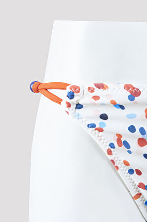 Renkli Triana Boyundan Bağlamalı Straplez Bikini Takımı