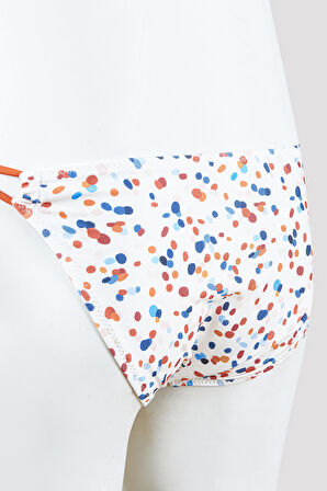 Renkli Triana Boyundan Bağlamalı Straplez Bikini Takımı