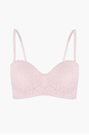 Pembe Nirvana Desteksiz Straplez Tek Sütyen