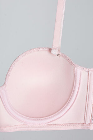 Pembe Nirvana Desteksiz Straplez Tek Sütyen