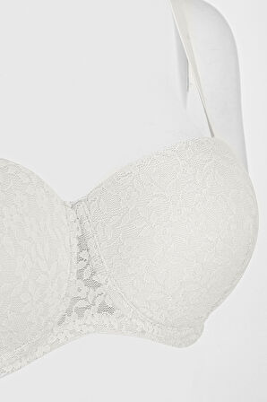 Ekru Nirvana Straplez Destekli Tek Sütyen