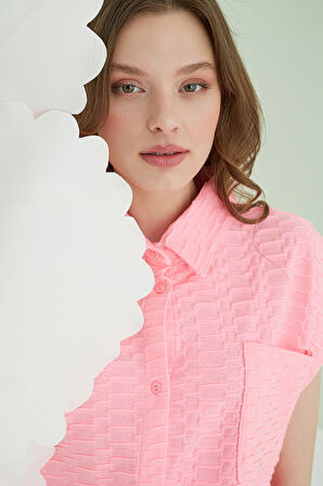 Fuşya Şortlu Önden Düğmeli Pijama Takımı