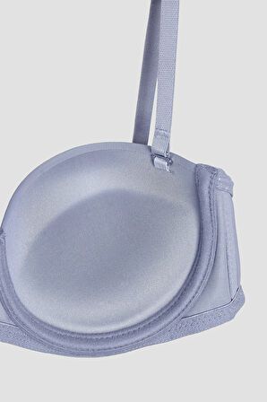 Gri Latina Destekli Straplez Sütyen