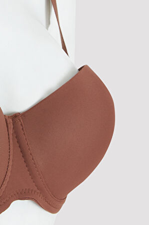 Kahverengi Latina Destekli Straplez Sütyen