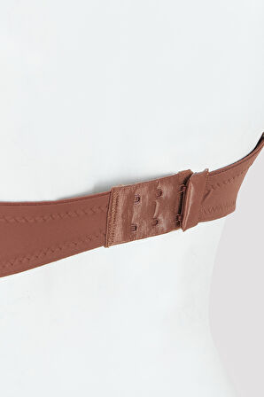 Kahverengi Latina Destekli Straplez Sütyen