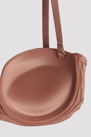 Kahverengi Latina Destekli Straplez Sütyen