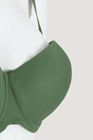 Haki Latina Destekli Straplez Sütyen