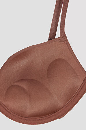 Kahverengi Latina Double Push-Up Destekli Sütyen