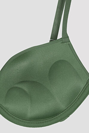 Haki Latina Double Push-Up Destekli Sütyen