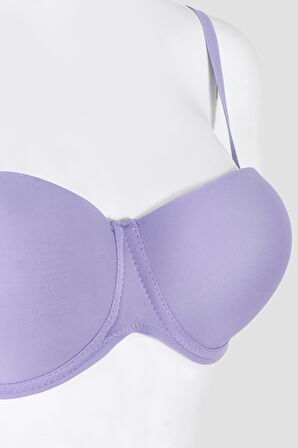 Lila Latina Destekli Straplez Sütyen