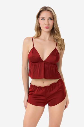Bordo Signature Şortlu Büstiyer Takım