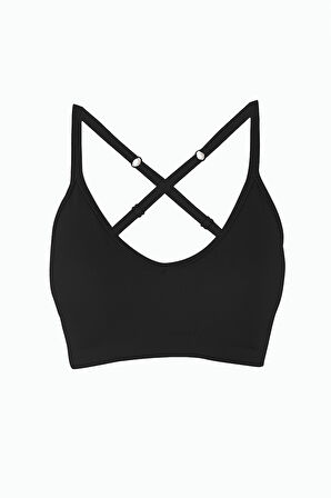 Siyah Light İnvisible V Kesim Dikişsiz Sütyen