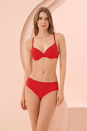 Kırmızı Nirvana Destekli Tek Sütyen