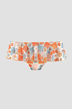 Turuncu Daisy Forest Tek Alt Bikini