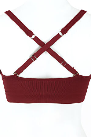 Bordo Light İnvisible V Kesim Dikişsiz Sütyen