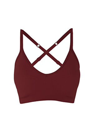 Bordo Light İnvisible V Kesim Dikişsiz Sütyen