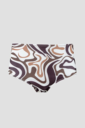 Kahverengi Capetown Yüksel Bel Tek Alt Bikini