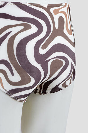 Kahverengi Capetown Yüksel Bel Tek Alt Bikini