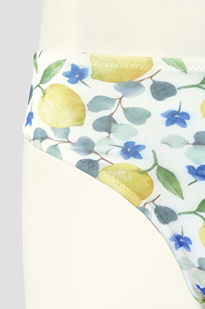 Renkli Lemon Tek Alt Bikini
