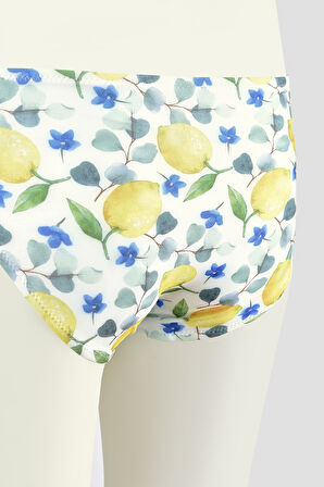 Renkli Lemon Tek Alt Bikini