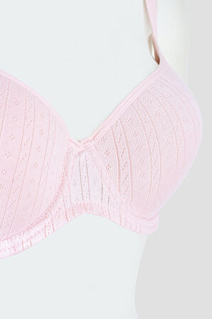 Pembe Soft Cotton Kaplı Desteksiz Sütyen